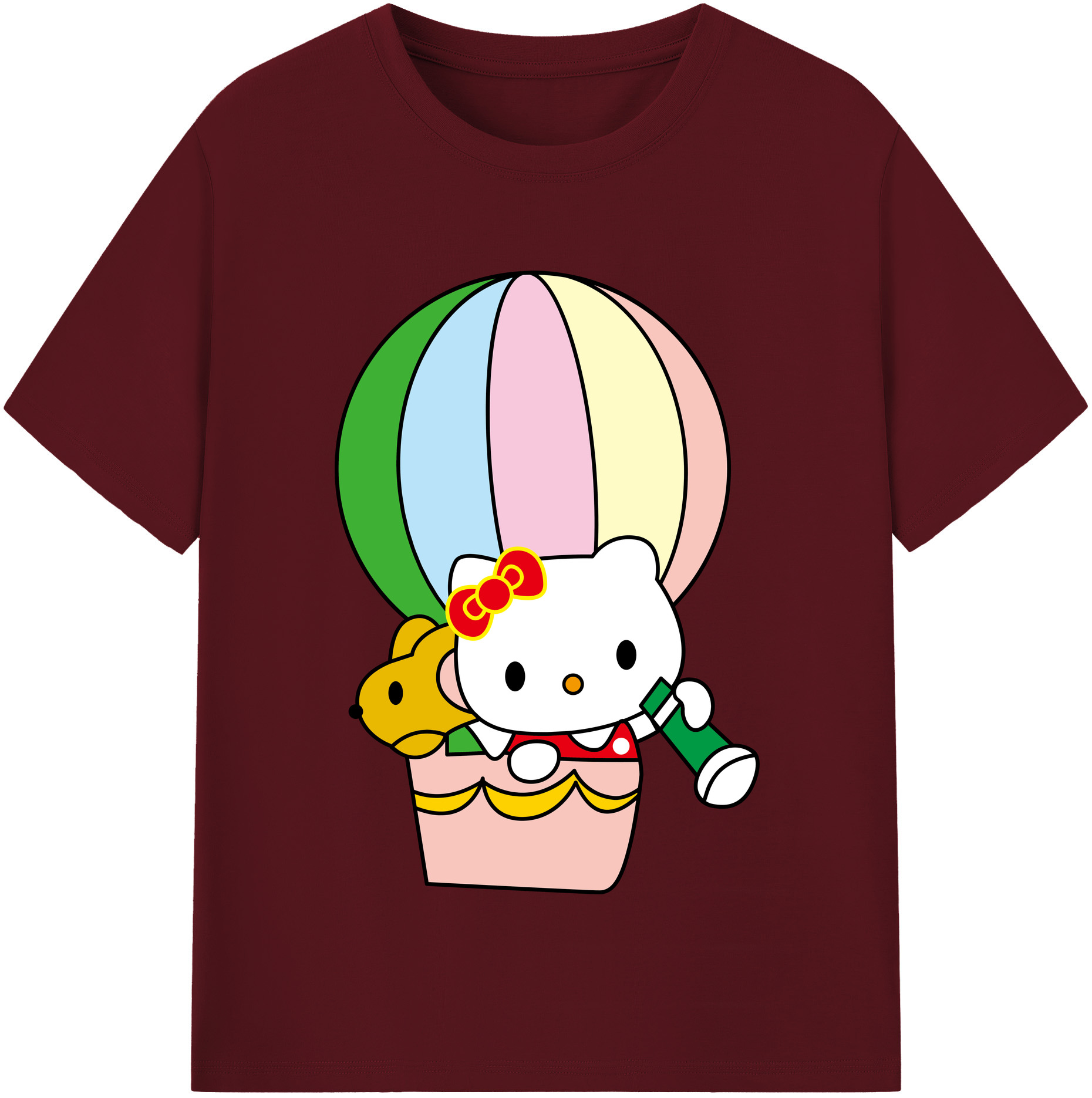 （画像用） Hello Kitty ハローキティ 綿100％半袖Tシャツ（フロントプリント）